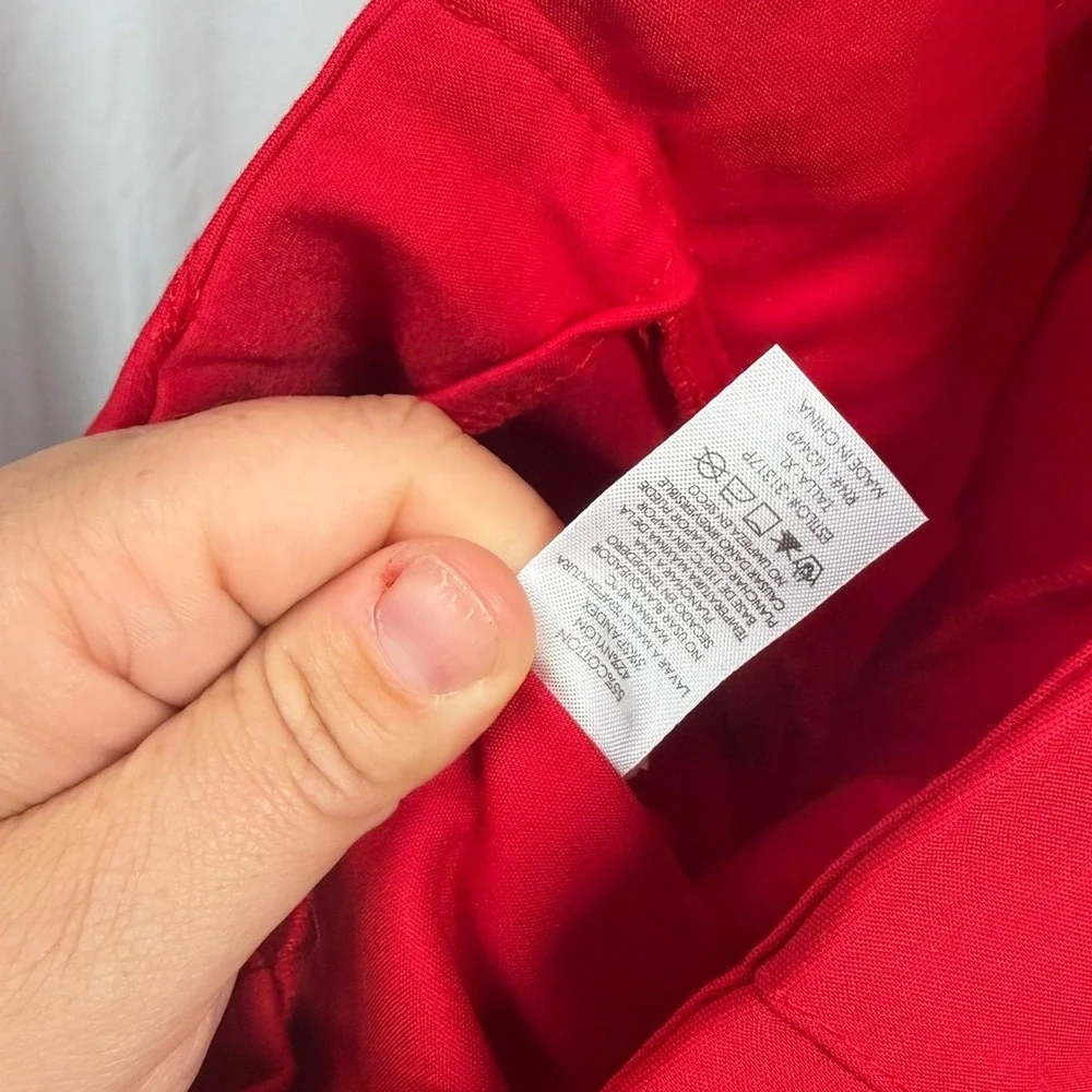 Milk & Honey Women's Red XL High Waist Cigarette Ankle Pants with Seam Detail